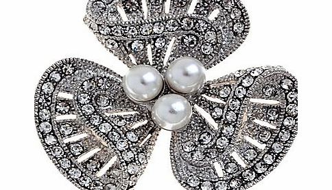 Lucky Charm Diamante Brooch, Rhodium