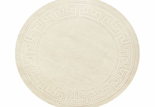 John Lewis Madras Greek Key Rug, Cream, Dia.150cm