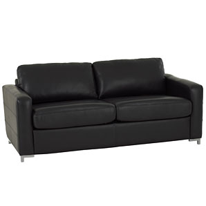 John Lewis Maestro Leather Sofa Bed, Black