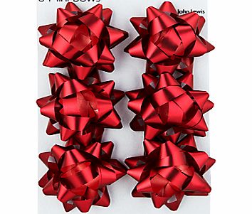 John Lewis Mini Bows, Red, Set of 6