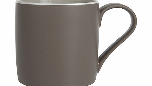 John Lewis Puritan Mug, Putty/Chocolate