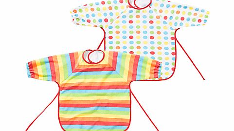 John Lewis Rainbow Terry Baby Bibs, Pack of 2