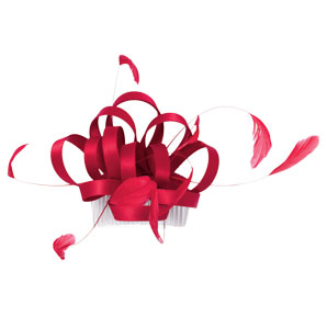 Satin Loop Fascinator, Red