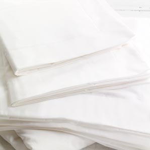 john lewis Satin Stitch Duvet Cover, White, Super Kingsize