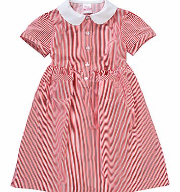 School Striped Summer Dress, Red