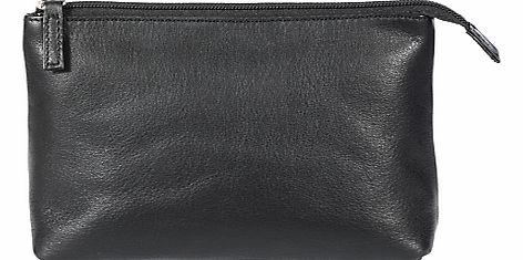 Small Leather Cosmetics Purse, Black