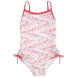 John Lewis Spot Swimsuit- White- Age 2-3