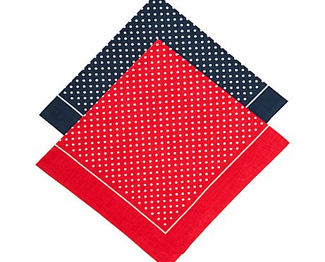 John Lewis Supersize Spot Handkerchiefs, Navy/Red