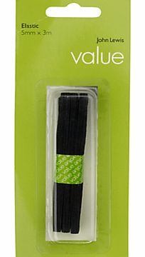 John Lewis The Basics 5mm Elastic, Black