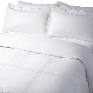 John Lewis Tucks Duvet Cover- White- Double