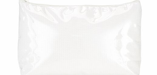 Waffle Print Toiletries Bag, White