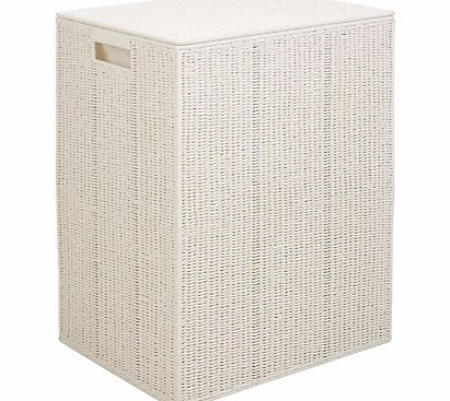 John Lewis White Rope Double Laundry Basket