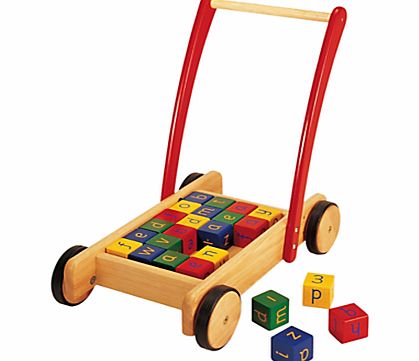 John Lewis Wooden Baby Walker and Bricks