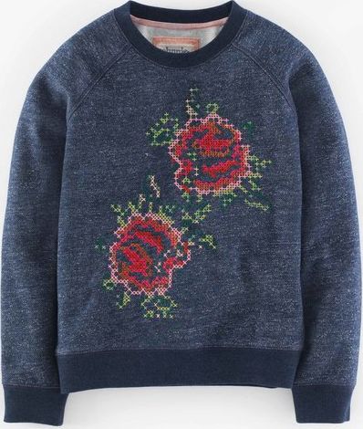 Johnnie  b Elle Sweatshirt Indigo Blue Melange/Roses