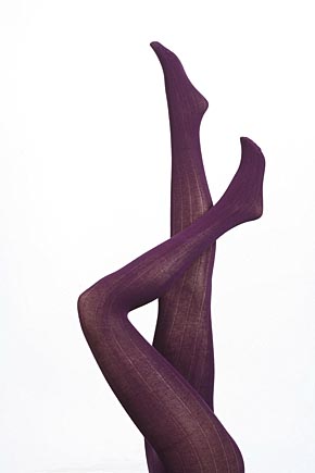 Jonathan Aston Ladies 1 Pair Jonathan Aston Rib Angora Tights In 2 Colours Purple