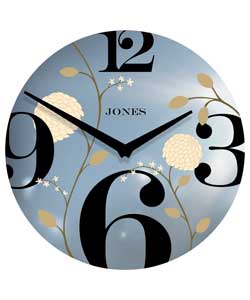 Eva Mirror Wall Clock with Flower Design