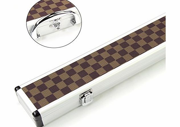 Jonny 8 ball 3/4 CHEQUERED ALUMINIUM Pool Snooker Cue Case - 116cm Max Shaft Length