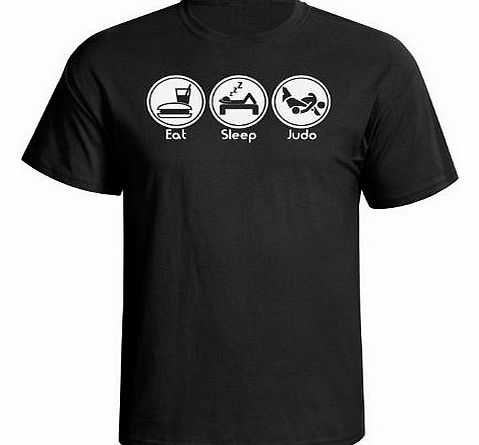 jonny cotton Eat sleep Judo mens martial arts gift t shirt medium Black shirt white print