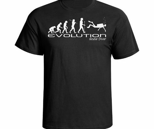 jonny cotton Evolution of a scuba diver mens scuba diving funny unique gift present t shir...