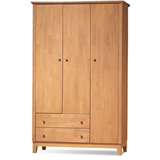 Joseph 3 Door Wardrobe Rubberwood with Maple finish