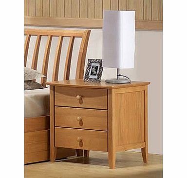 Haley Maple 3 Drawer Bedside Table