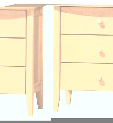 Natural Wood Bedside Cabinet