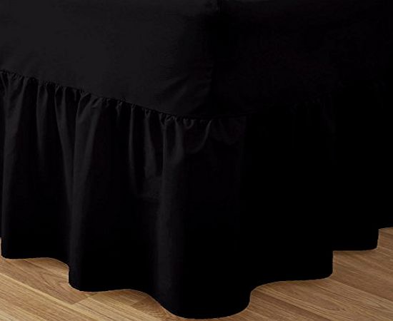 JOYSLEEP Love2Sleep 50:50 POLY COTTON : COTTON RICH QUALITY BLACK VALANCE SHEET - KING BED SIZE