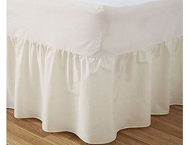 JOYSLEEP Love2Sleep 50:50 POLY COTTON : COTTON RICH QUALITY CREAM VALANCE SHEET - DOUBLE BED SIZE