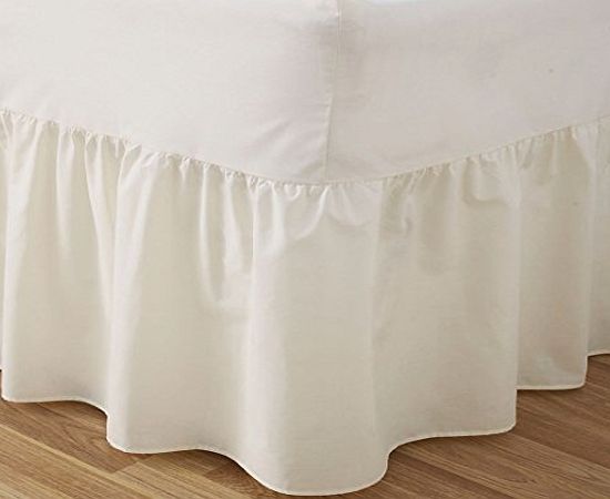 JOYSLEEP Love2Sleep 50:50 POLY COTTON : COTTON RICH QUALITY CREAM VALANCE SHEET - KING BED SIZE