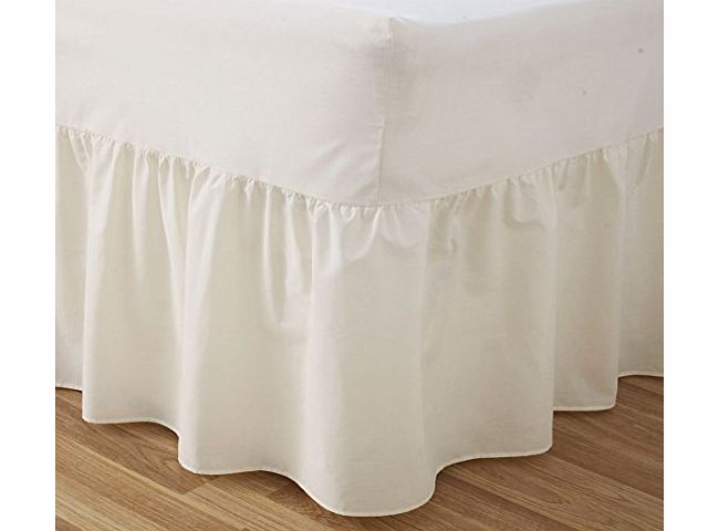 JOYSLEEP Love2Sleep 50:50 POLY COTTON : COTTON RICH QUALITY CREAM VALANCE SHEET - SINGLE BED SIZE