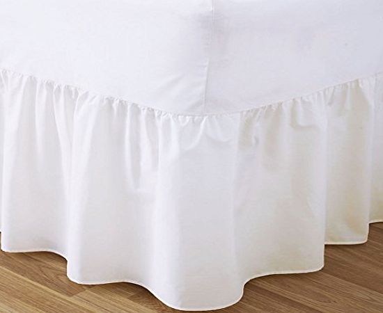 JOYSLEEP Love2Sleep 50:50 POLY COTTON : COTTON RICH QUALITY WHITE VALANCE SHEET - 4FT (SMALL DOUBLE) SIZE