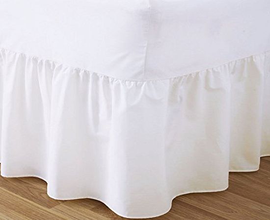JOYSLEEP Love2Sleep 50:50 POLY COTTON : COTTON RICH QUALITY WHITE VALANCE SHEET - KING BED SIZE