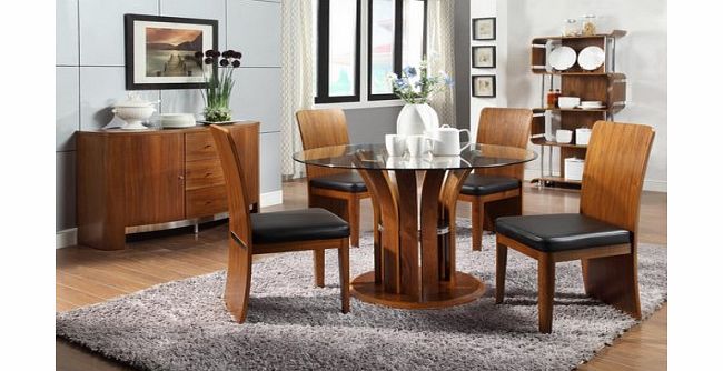 Jual Furnishings Ltd Jual Furnishings Curve Dining Set in Walnut with