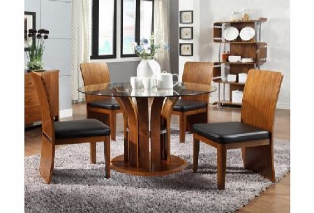 Jual Furnishings Curve Dining Set in Walnut