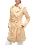 Women` Pale Peach Lightweight Belted Trench Coat