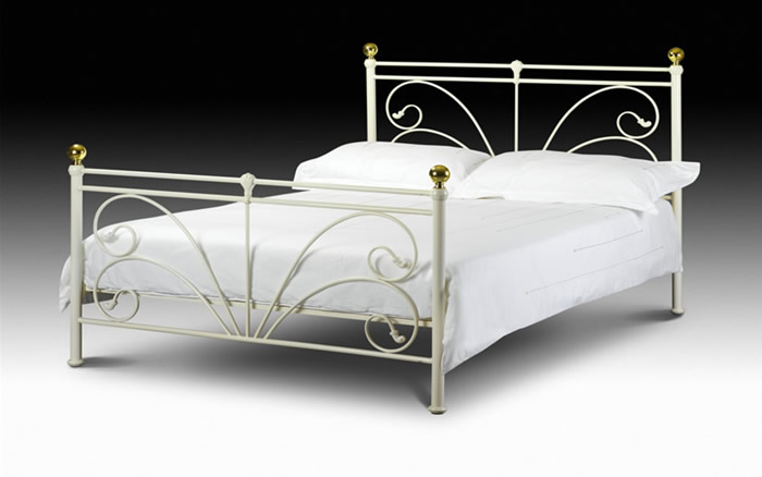 Cadiz 5ft Kingsize Ivory Metal Bed