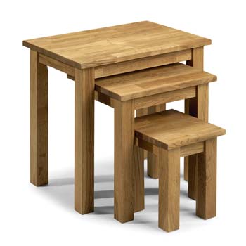 Julian Bowen Cara Solid Oak Nest of Tables