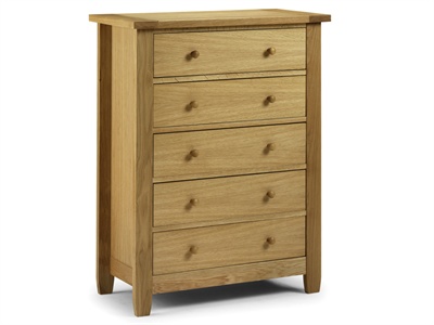 Julian Bowen Lyndhurst 5 Drawer Chest Small Single (2