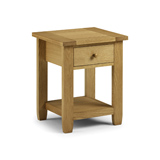 Julian Bowen Lyndhurst Bedside Cabinet in American Oak soilds and veneers with 1 Drawer