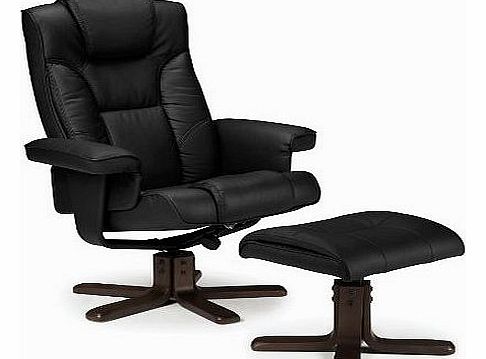 Julian Bowen Malmo Recliner and Footstool, Black