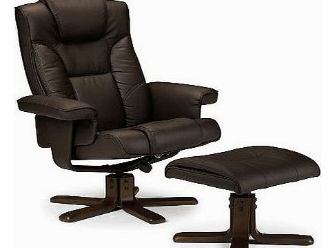 Julian Bowen Malmo Recliner and Footstool, Brown