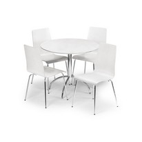 Julian Bowen Mandy White Round Dining Set