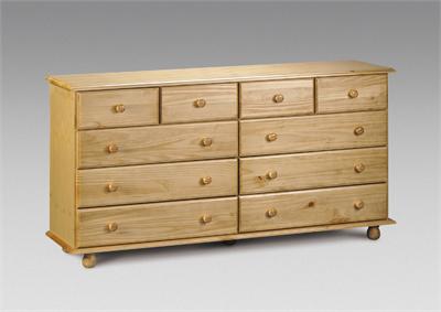 Julian Bowen Pickwick 10 Drawer Chest Small Single (2