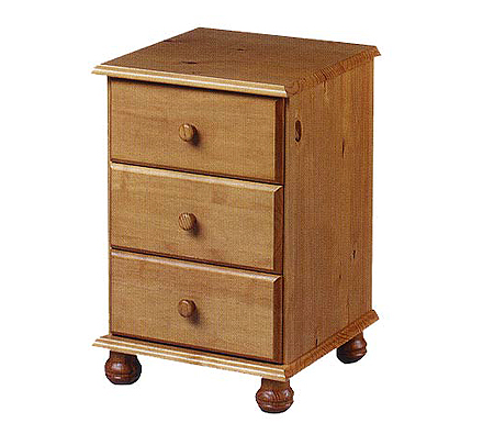 Julian Bowen Pickwick Pine 3 Drawer Bedside Table