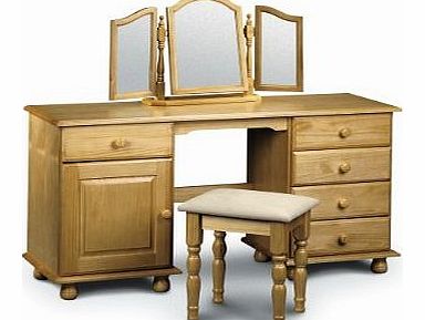 Julian Bowen Pickwick Twin Pedestal Pine Dressing Table