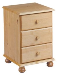 Pine 3 Drawer Bedside Chest