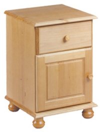 Julian Bowen Pine Bedside Chest- 1 Drawer 1 Door