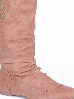 Juliets Kiss Womens Soft Pull On Calf Boots Ladies (UK 5 - EU 38 - Camel)