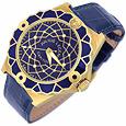 Julius Legend Capitol - 18K Gold and Blue Crocodile Leather Watch