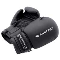 Leather Sparring Gloves Black 4oz